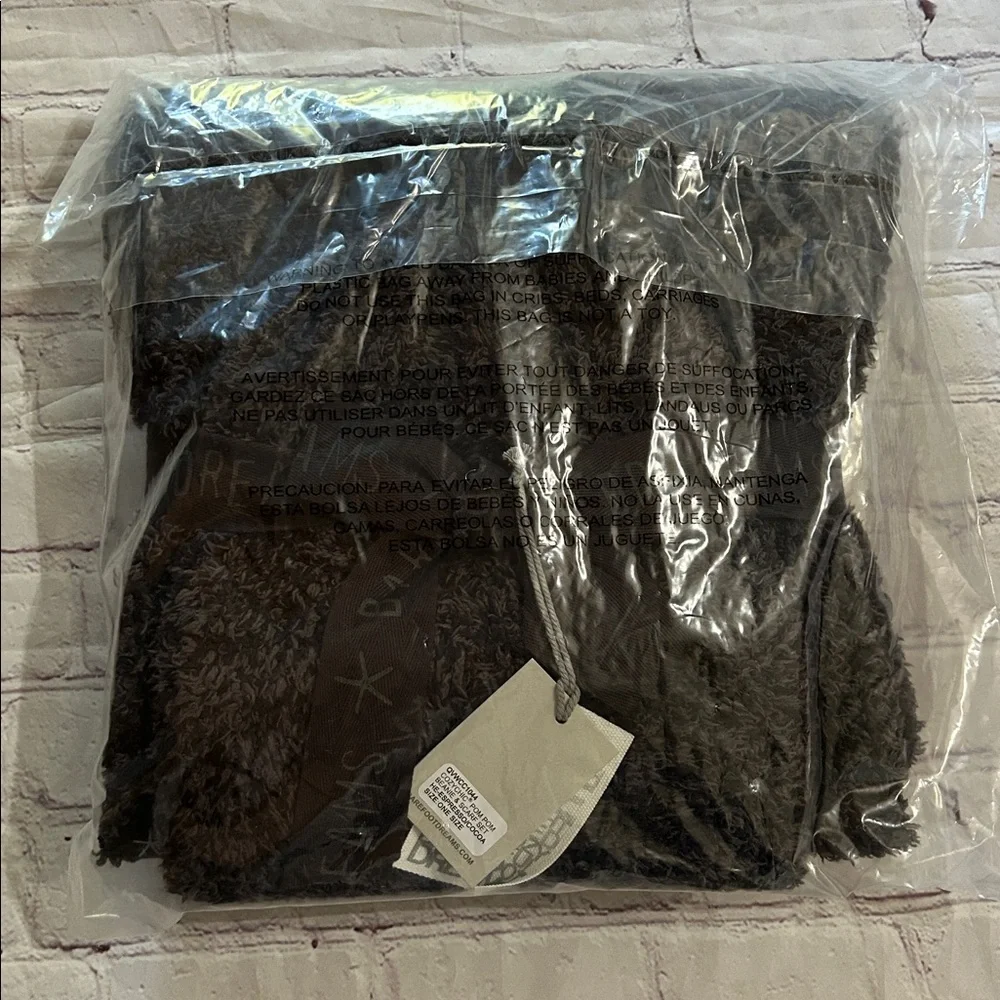 Barefoot Dreams NWT CozyChic Pom Pom Beanie & Scarf Set Espresso OS Chenille